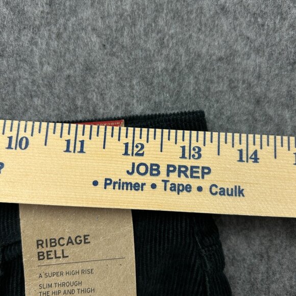 Levi's Ribcage Bell Flare High Waist Corduroy Pants Women's Size 26 Black NWT - Picture 11 of 15